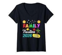 Mujer Keep Calm It's Time for a Family Vacation 2026 Family Trip Camiseta Cuello V
