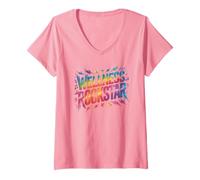 Mujer Keep Calm Wellness Rockstar Squad Entrenamiento Profesora Niñas Yoga Camiseta Cuello V
