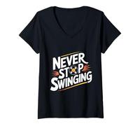 Mujer Keep Calm y Lindyhop Swing Dance Vintage Lindy Hop Camiseta Cuello V