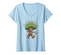 Mujer Keep Earth Groovy Retro Árbol de Dibujos Animados Día del Árbol de la Tierra Camiseta Cuello V
