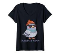 Mujer Keep It Coo Pigeon Keeping It Cool, Divertido Amante de Las Palomas Camiseta Cuello V