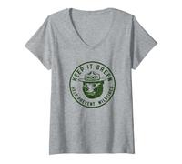Mujer Keep It Green! Help Prevent Wildfires Vintage Smokey Bear Camiseta Cuello V
