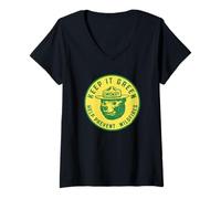 Mujer Keep It Green! Help Prevent Wildfires Vintage Smokey Bear Camiseta Cuello V