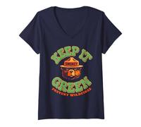 Mujer Keep It Green! Prevent Wildfires Classic Smokey Bear Camiseta Cuello V