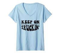 Mujer Keep On Truckin Women Keep On Trucking Mens Trucker Driver Camiseta Cuello V
