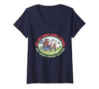 Mujer Keep Our Forest Green & Growing Smokey Bear Illustration Camiseta Cuello V