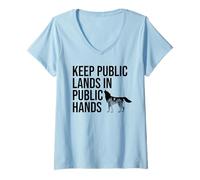Mujer Keep Public Lands in Public Hands Off My Public Land Protect Camiseta Cuello V