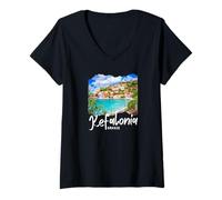 Mujer Kefalonia Grecia Souvenir/Kefalonia Camiseta Cuello V