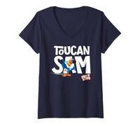 Mujer Kellogg's Froot Loops Tucán Sam Cereal para el desayuno Camiseta Cuello V