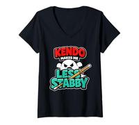 Mujer Kendo - Espada de bambú para Practicar Artes Marciales, Espada Japonesa Camiseta Cuello V