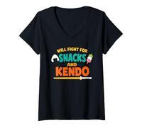 Mujer Kendo - Espada de bambú para Practicar Artes Marciales, Espada Japonesa Camiseta Cuello V