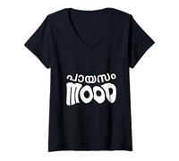Mujer Keralite malayali Divertido payasam Humor Malayalam diseño Camiseta Cuello V