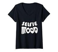 Mujer Keralite malayali Divertido Selfie Humor Malayalam diseño Camiseta Cuello V