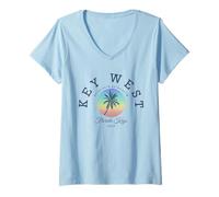 Mujer Key West Florida Keys Vacaciones en la Playa West Key West Souvenir Camiseta Cuello V