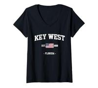 Mujer Key West Florida Keys Vacaciones en la Playa West Key West Souvenir Camiseta Cuello V