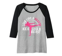 Mujer Kick Boxing - Artes Marciales Karate Girl MMA Regalo Camiseta Manga Raglan