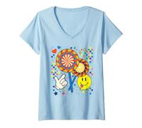 Mujer Kidcore - Parches estéticos para decoración Kei Camiseta Cuello V