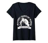 Mujer Kidney Transplant Warrior NFTW Camiseta Camiseta Cuello V