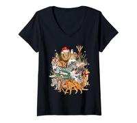 Mujer Kids Men Women Zoo Day Wildlife Animal Lovers Christmas Camiseta Cuello V