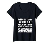 Mujer Kids Say I Have a Favorite Nope It's My Grandbabies - Camiseta Cuello V