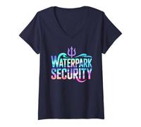 Mujer Kids WATERPARK SEGURITY Surfing Mermaid Vacation Trip Camiseta Cuello V