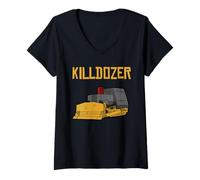 Mujer Killdozer Modified Tank Bulldozer Camiseta Cuello V