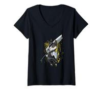Mujer Killer Gato Espada Guerrero Japonés Estética Edgy Streetwear Camiseta Cuello V
