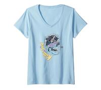 Mujer Killer Surf Skull Surf Vintage Wave Skeleton Surfing Camiseta Cuello V