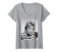 Mujer Kim Wilde Cantante de Amor a Cuadros de Allan Ballard Camiseta Cuello V