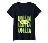 Mujer Kind of a Big Dill Pickle Lover Dad Gag Camiseta Cuello V