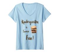 Mujer Kindergarten Is S'More Fun! Campfire Treat Camiseta Cuello V