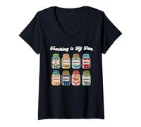 Mujer Kindergarten Pre K Teacher Teaching is My Jam Vuelta al Cole Camiseta Cuello V