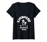 Mujer Kindness Is A Beautiful Thing Retro Camiseta Cuello V