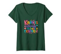 Mujer Kindness Is Always The Best Response Cute Colorful Kindness Camiseta Cuello V