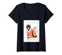 Mujer King Cat gobierna la casa (gráfico Divertido) Camiseta Cuello V