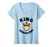 Mujer King Ding-A-Ling Humor Adulto Divertido Camiseta Cuello V