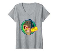 Mujer King Kong Skull Island Mitsume Gorilla Pose, Anime clásico Camiseta Cuello V
