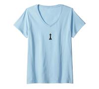 Mujer King of Chess | Minimal Graphic Balance Camiseta Cuello V