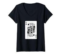 Mujer King of Spades Juego de Cartas Rey de Picas Camiseta Cuello V