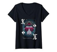 Mujer King Of Spades Monkey - Diseño de póquer vintage Camiseta Cuello V