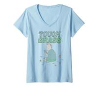 Mujer King of the Hill Bobby Touch Grass Gamer Funny Cartoon Camiseta Cuello V