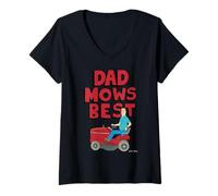 Mujer King of The Hill Father's Day Dad Mows Best Hank Rides Mower Camiseta Cuello V