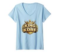 Mujer King of The Korf Korfball Regalo Divertido del Equipo de Camiseta Cuello V
