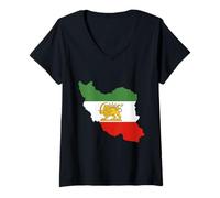 Mujer King Reza Pahlavi, Miga, Rise Iran, Libertad, Shah, Bandera de León Camiseta Cuello V