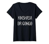 Mujer Kinshasa RD Congo Camiseta Cuello V