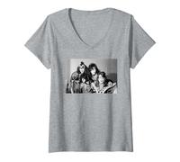 Mujer Kiss Gene Simmons Band Photo Unmasked Tour 1980 Camiseta Cuello V