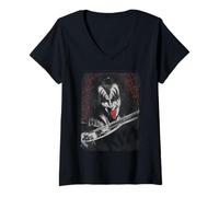 Mujer KISS - Lengua de Gene Simmons Camiseta Cuello V