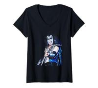 Mujer Kiss Live Gene Simmons Monsters of Rock Alive Tour Mundial Camiseta Cuello V