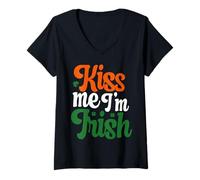 Mujer Kiss Me Im Irish | St Patricks Day Camiseta Cuello V