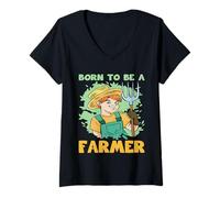 Mujer Kit de Agricultura agrícola para Hombres Nacidos para ser Agricultor Camiseta Cuello V